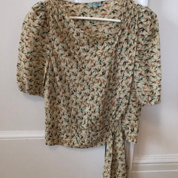 Women’s Size Anthropologie Leifnotes Short Sleeve Blouse - Picture 1 of 5